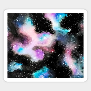 Red Star Watercolor Galaxy Sticker